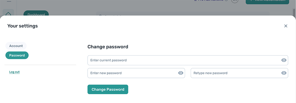 change account password