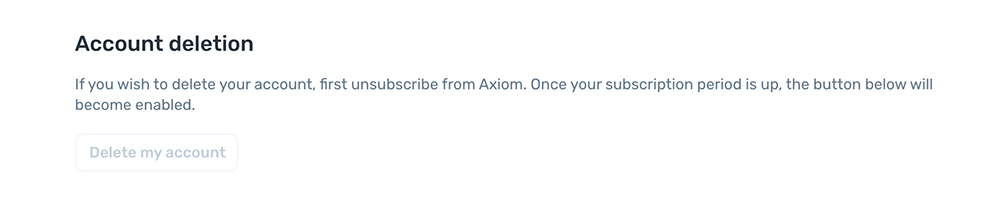 delete your Axiom.ai account